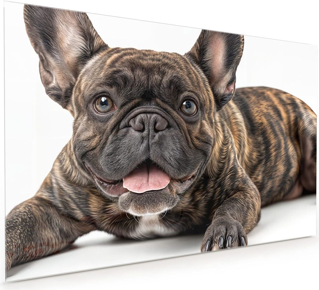 Küchenrückwand Spritzschutz Glas mit Motiv Französische Bulldogge 40 x 40 cm