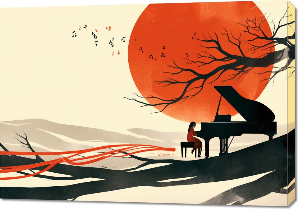 Bild 100x70cm Pianistin