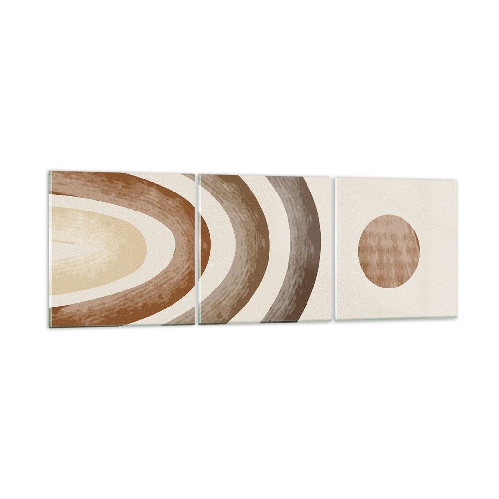 Bilder auf glas - 3 Teile - Stück geometrisch Boho - 120x40cm - Glasbilder - Wandbilder - Bilder - zum Aufhängen bereit - Wanddekoration aus Glas...