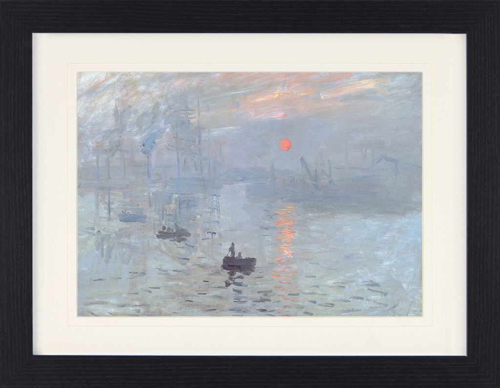 Claude Monet Gerahmtes Bild Mit Edlem Passepartout | Wand-Bilder | Im Bilderrahmen - Impression, Sonnenaufgang, 1872 (30 x 40 cm)