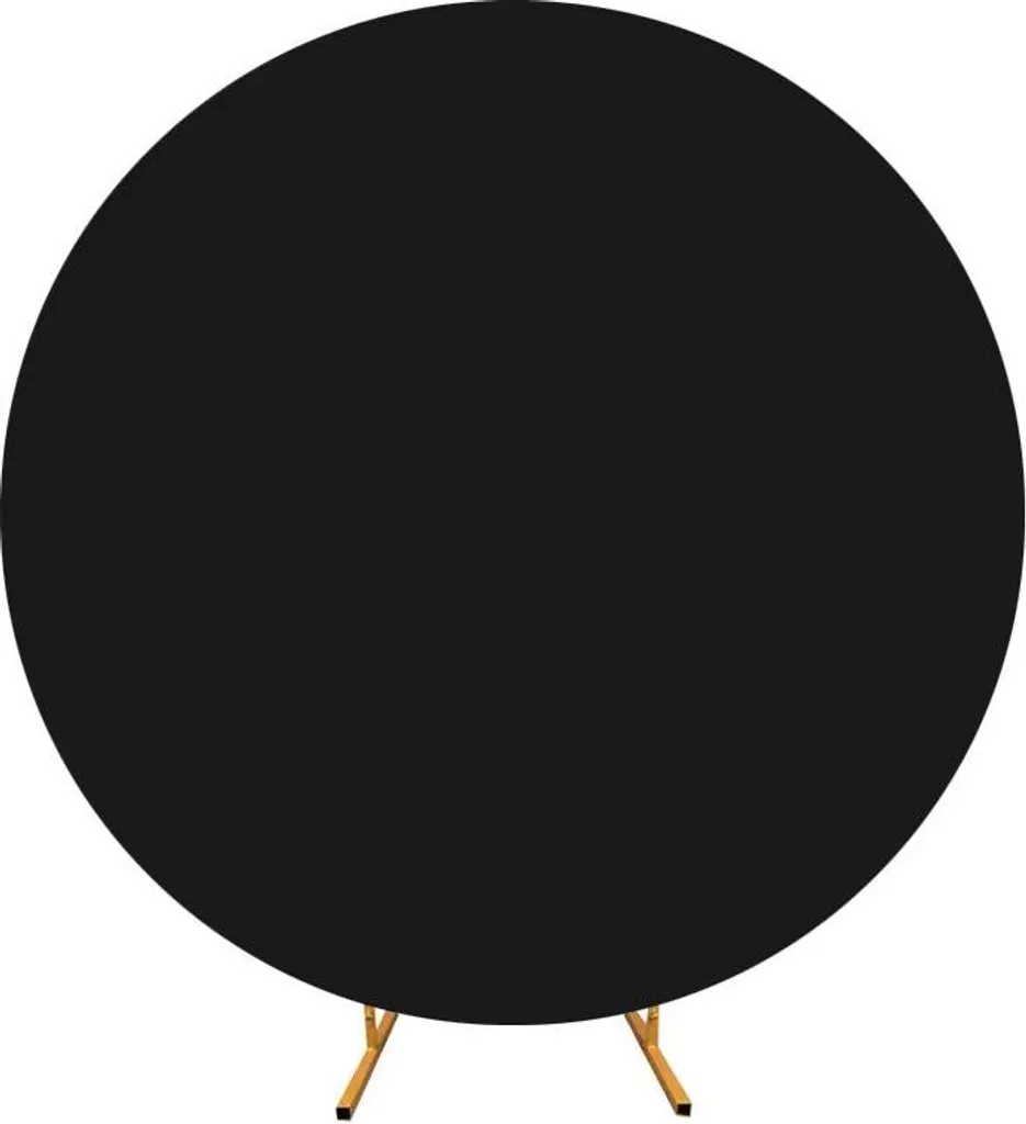 Grand tapis noir rond de 2 mètres pour arche de mariage et photobooth