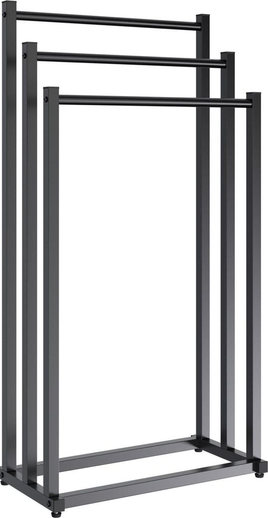 Freistehender Handtuchhalter - Handtuchhalter - Schnell trocknendes, mattschwarzes Design | Farbe: Schwarz
