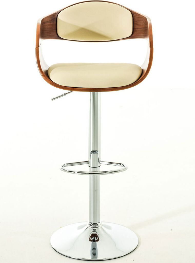 2er Set Barhocker HLO-CP235 Kunstleder walnuss/creme