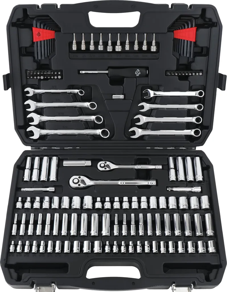 Set de douilles en chrome-vanadium 145 pièces avec coffret de transport