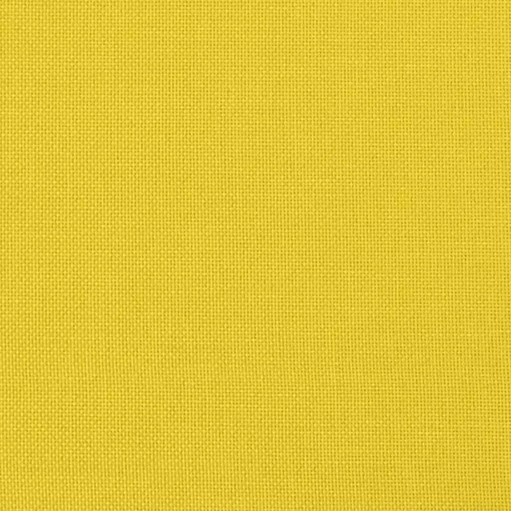 Sedia imbottita in tessuto giallo chiaro - 7