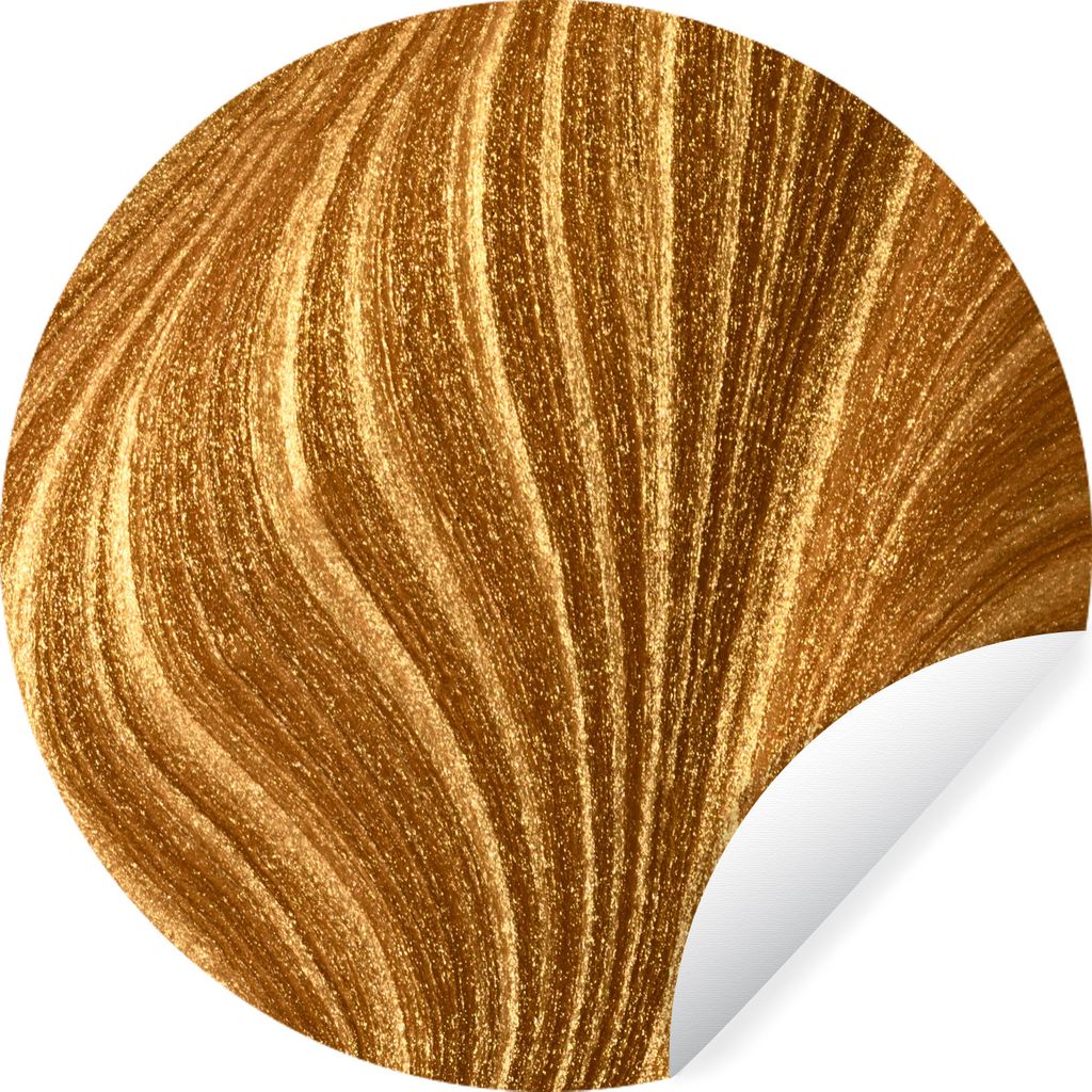 MuchoWow Runde Wandtattoo - Wandsticker Tapete Aufkleber Nahaufnahme von Goldfarbe Ø 30 cm Selbstklebend und Repositionierbar - Wandaufkleber - ...