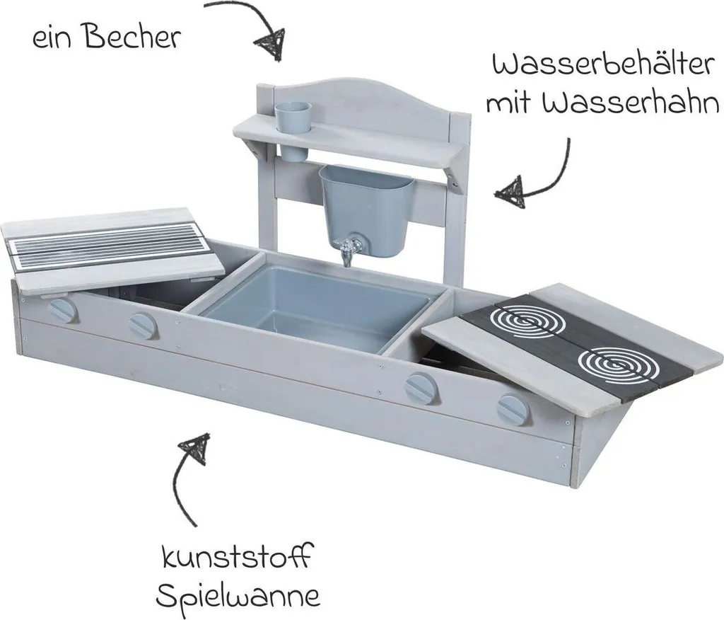 Bac à Sable Compact pour Balcon : Solution Cuisine de Boue Grise roba - 11