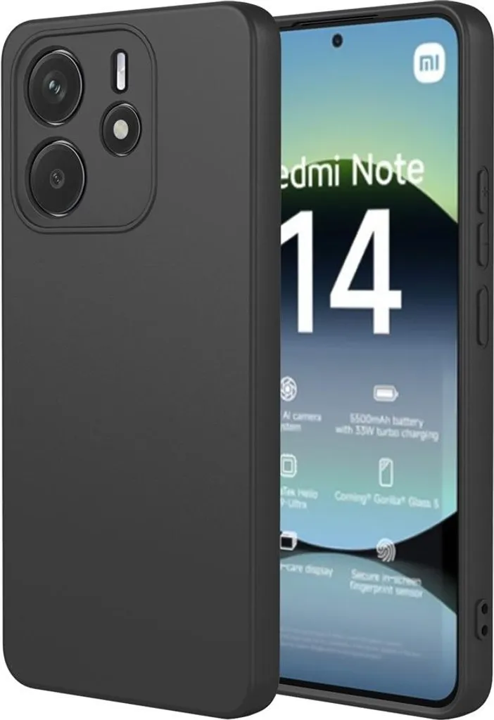 Custodia Xiaomi Redmi Note 14 4G Nero Soft Silk Phonesta Elegante