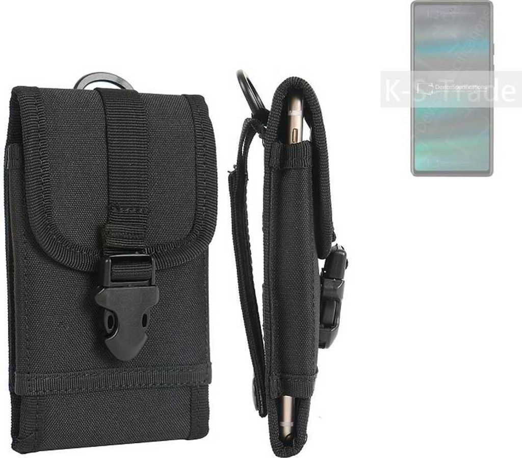 K-S-Trade Holster Handy Hülle kompatibel mit Google Pixel 6a Holster Handytasche Gürtel Tasche Schutz Hülle Robust Outdoor schwarz