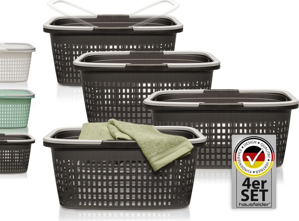 Wäschekörbe 4er Set Anthrazit, 35 l Produktbild 