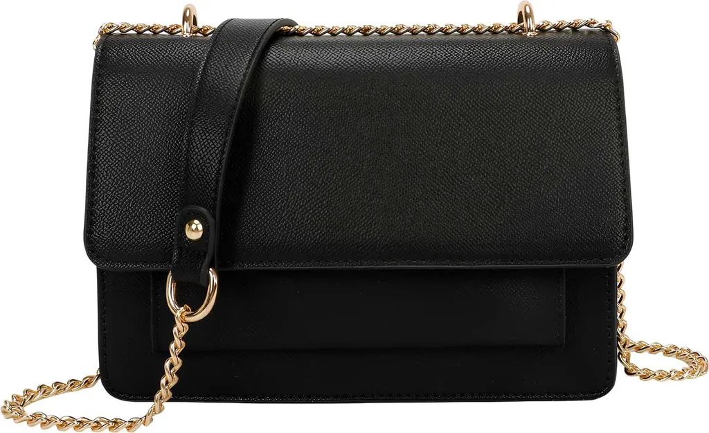 Borsa Donna Nera Gallantry Paris: Catena Oro e Tracolla Resistente