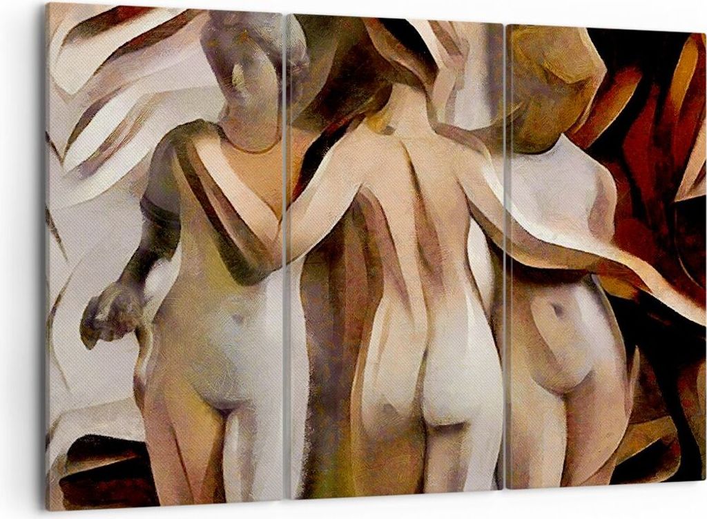 Bild auf Leinwand - Leinwandbild - Frau Akt Skulptur - 105x70cm - Wand Bild - Wanddeko - Wandbilder - Leinwanddruck - Bilder - Kunstdruck - Wanddek...