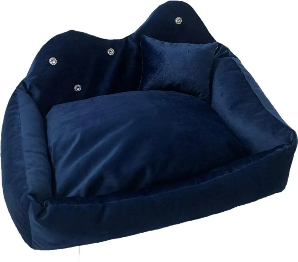 Panier pour Chien et Chat Prince Navy Blue L - Lit Douillet 52x42x10 cm