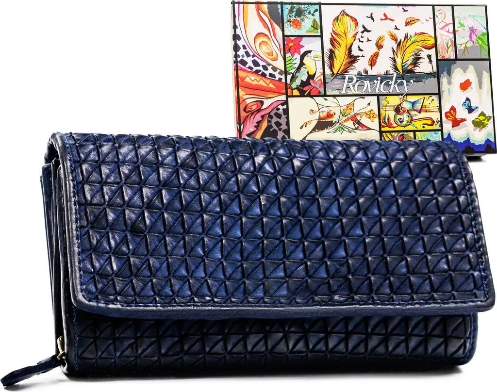 Rovicky Portafoglio Donna in Pelle Blu 17x10 cm | Eleganza RFID