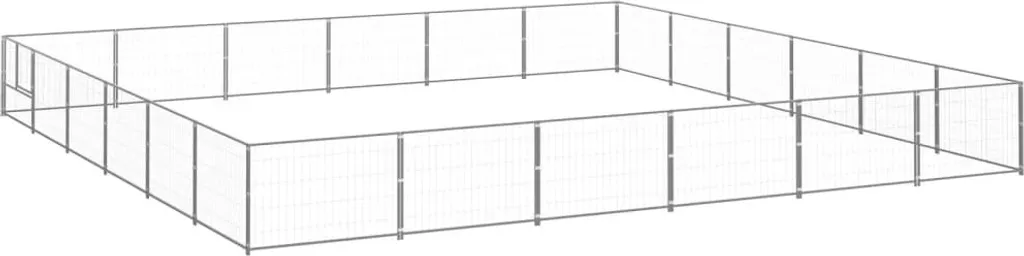 Grand chenil 36 m² en acier galvanisé traité antirouille coloris argent