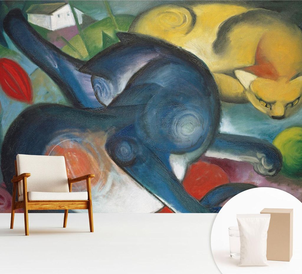 Fototapete - 312x219 cm - Tapete - Wandtapete - Wandbilder - Dekofolie - Tapete Folie - Wand - Dekoration - Wohnzimmer - Katzenkunst