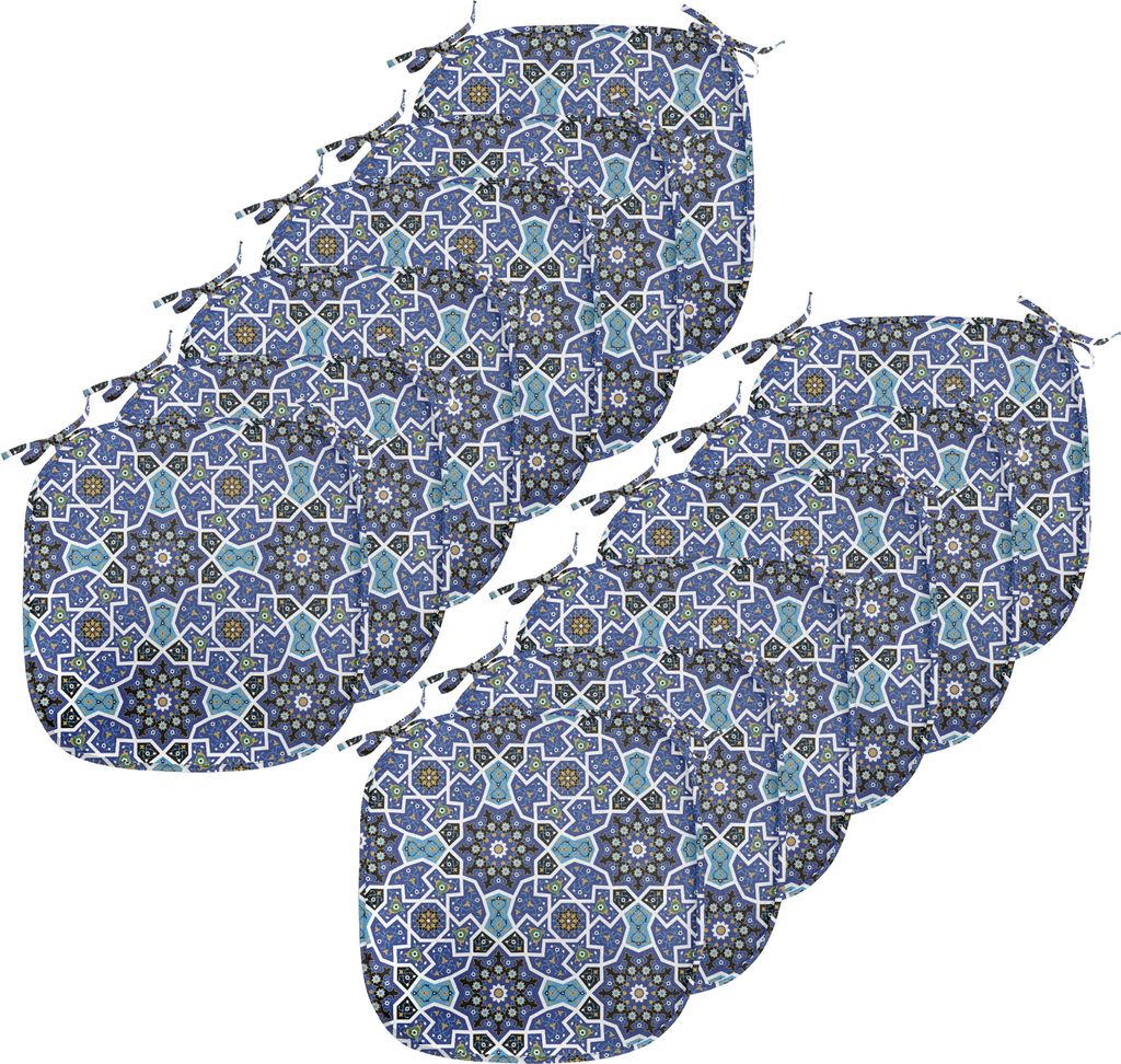 ABAKUHAUS marokkanisch Polster für Esszimmerstühle, Persian Gypsy Entwurf, Dekoratives wasserfestes Kissen mit Riemen für Küchensitze, 40 cm x ...