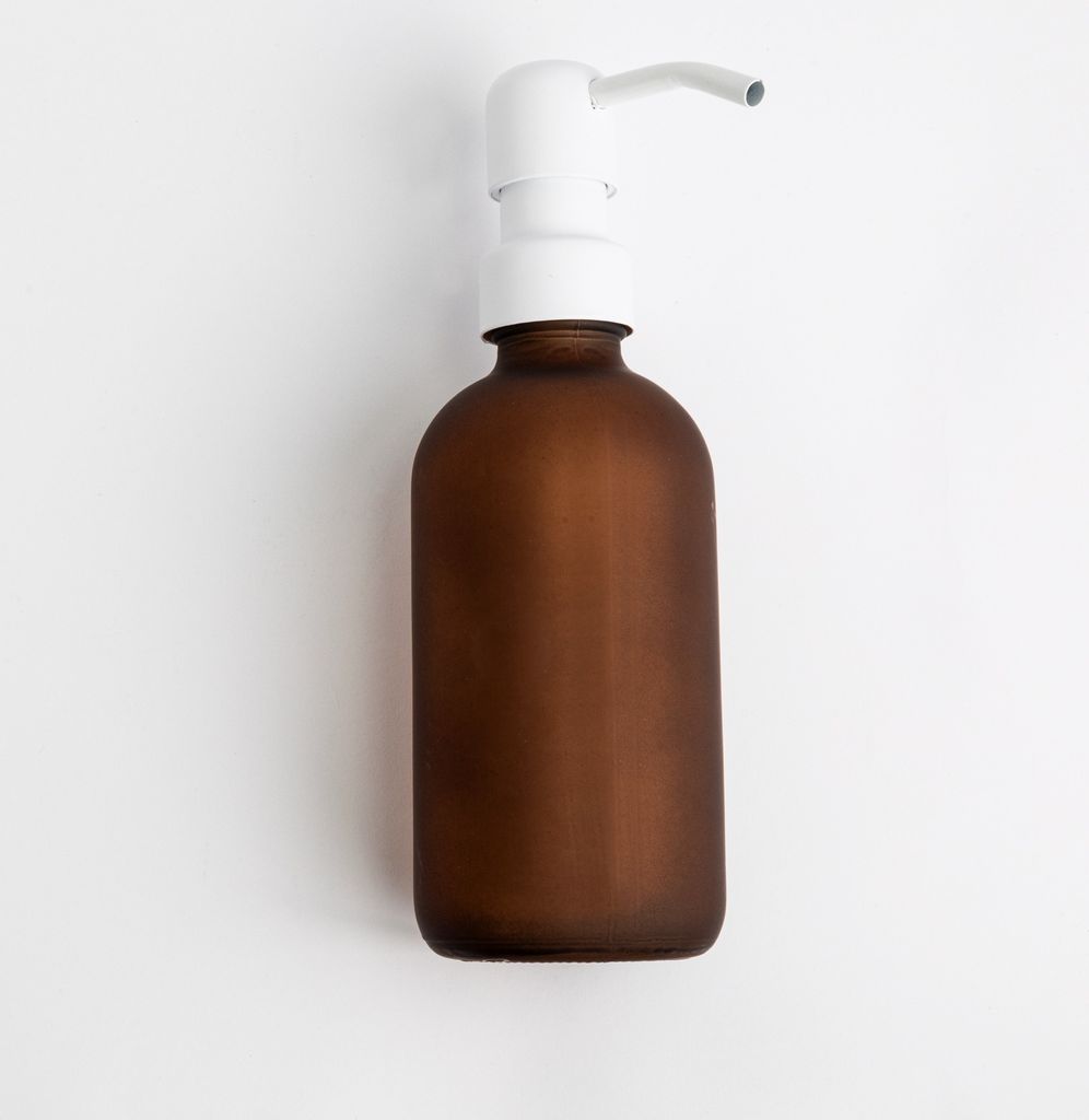 Natural Goods Berlin KLEAN Seifenspender mit Etiketten, hochwertiger & nachfüllbarer Seifenspender für Küche & Bad, matt Braun, Edelstahl Pumpko...