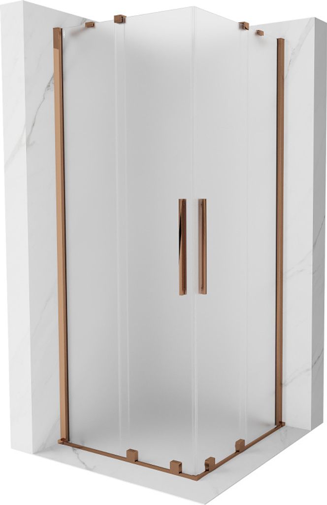 Mexen Velar Schiebeduschkabine 90x90cm Frost Roségold 8mm Glas