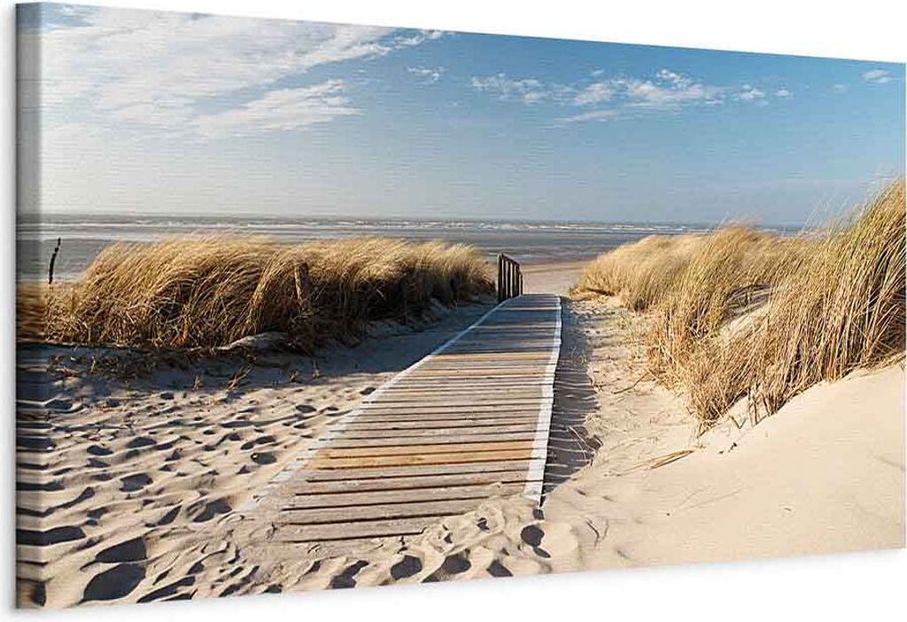 Italienischer Leinwand Leinwandbild - Wild Beach 135x45 cm Landschaften 030212-83