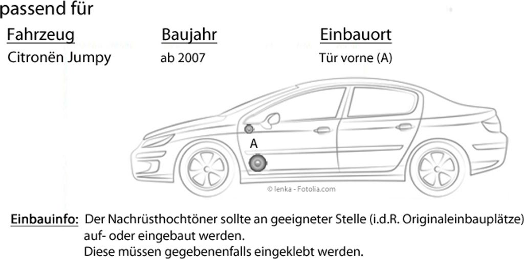Lautsprecher Boxen JBL 16,5cm System Auto Einbausatz - Einbauset passend für Citroen Jumpy - justSOUND