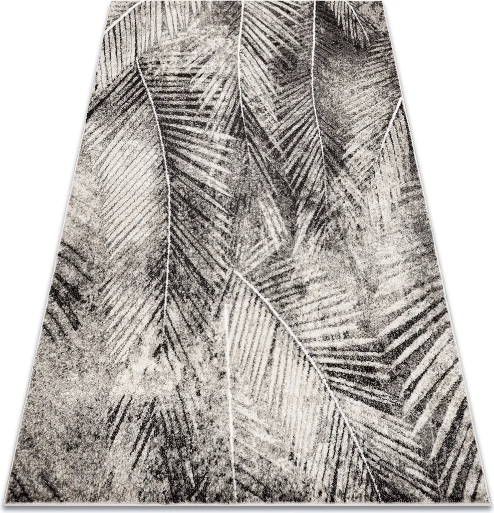 Tapis structuré à motif palmier 140x190 cm MATEO 8035 gris et beige