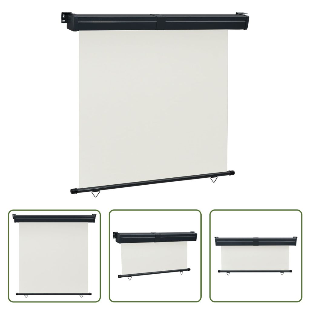 The Living Store Balkon-Seitenmarkise 175x250 cm Creme
