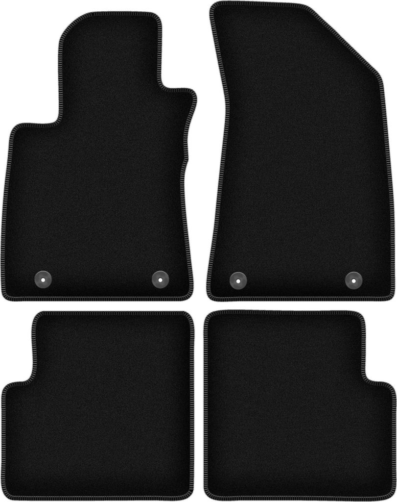 Wielganizator Velours-Autoteppiche – passend für MG ZS II (Crossover, Bj. 2022-) – schwarz, passgenau, mit Befestigungen set 4 Stk.