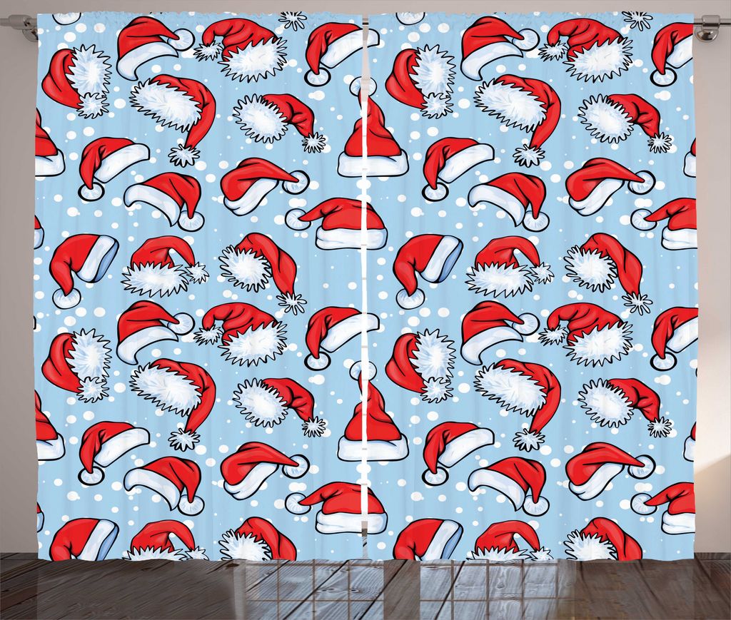 ABAKUHAUS Retro Rustikaler Vorhang, Pop-Art-Art-Plakat, Wohnzimmer Universalband Gardinen mit Schlaufen und Haken, 280 x 175 cm, Blau Rot