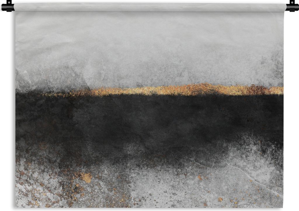 MuchoWow Wandteppich Wandbehang Gold - Abstrakt - Luxus 120x90 cm Tapisserie Dekoration Wandtuch - Wohnen - Aufhänger für die Wand