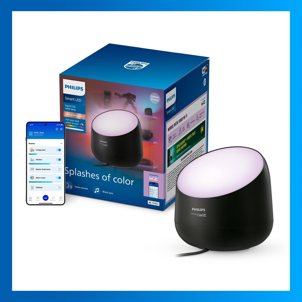 Philips Squire Lite, vierkante lamp, zwart, slimme Productafbeelding 