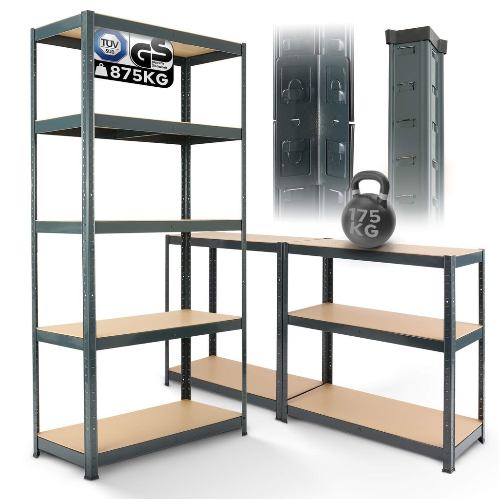 Regały AREBOS do dużych obciążeń 180x90x40 cm 875 kg Zdjęcie produktu 