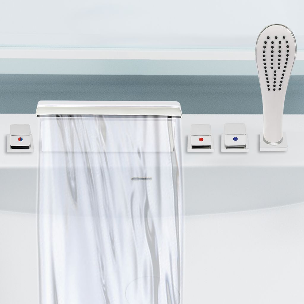 Badewannenarmatur Silber Wasserfall Waschtischarmatur Bad Wannenarmatur