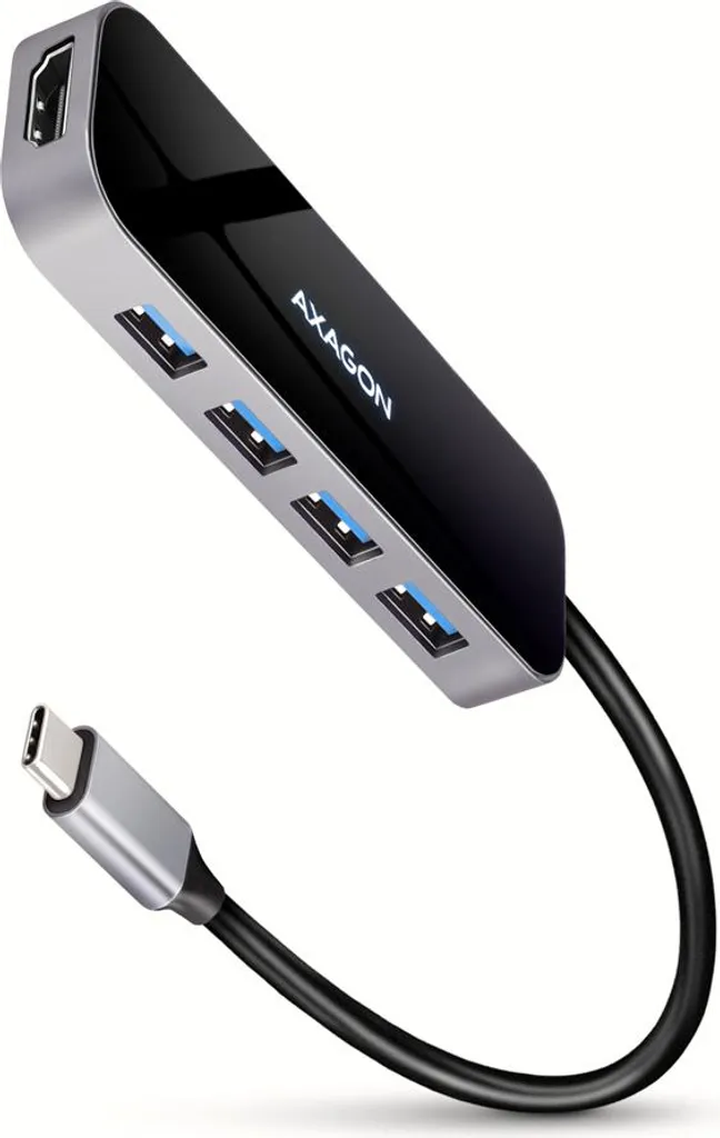 Réplicateur de ports USB-C AXAGON HMC-6H4A pour PC portable Noir