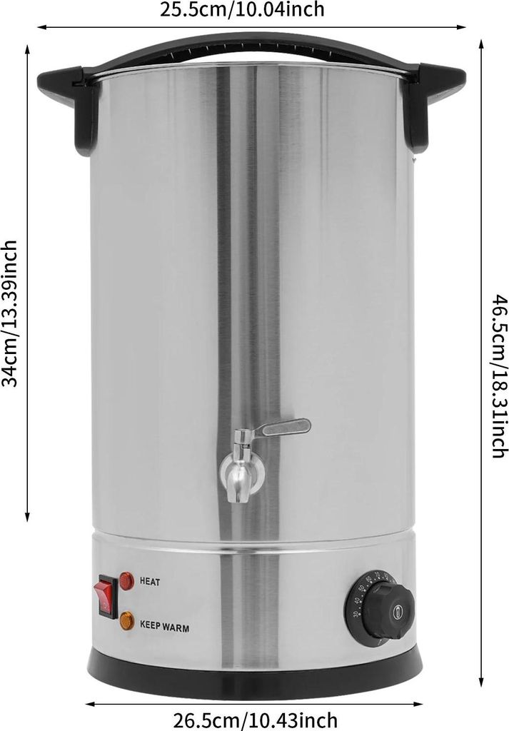 Wachsschmelzer - Elektrischer Schmelztopf - 15 L Kapazität - 1800 W Leistung - Edelstahl - Für Soja-, Bienen- & Paraffinwachs