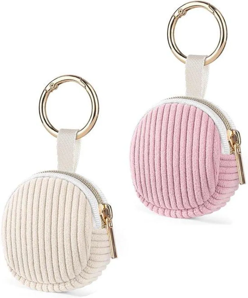 Boîte à bijoux en velours côtelé rose et beige, lot de 2 - Chloé