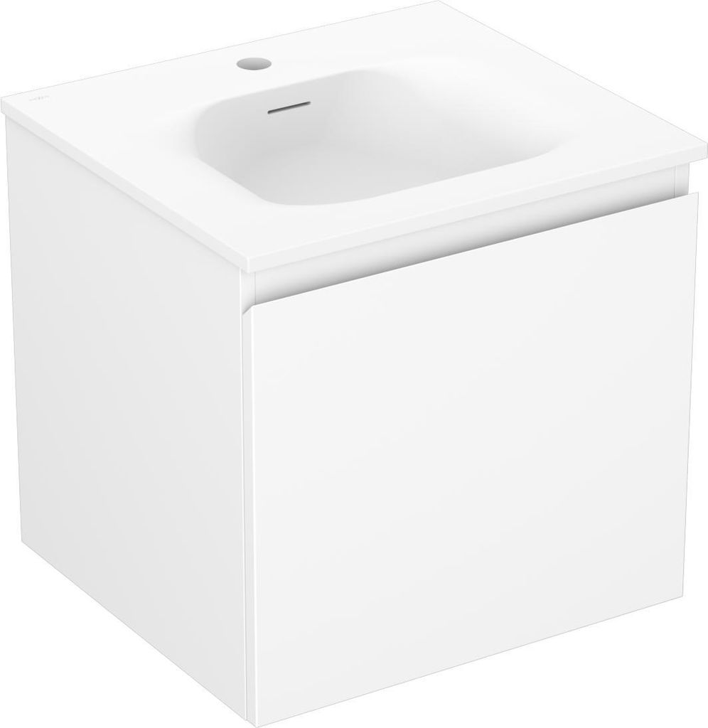 Mexen Orio Badezimmerschrank 50 cm mit Waschbecken Vela, 1 Schublade, weiß matt - 91A10-05047-1-BF01-W23M01