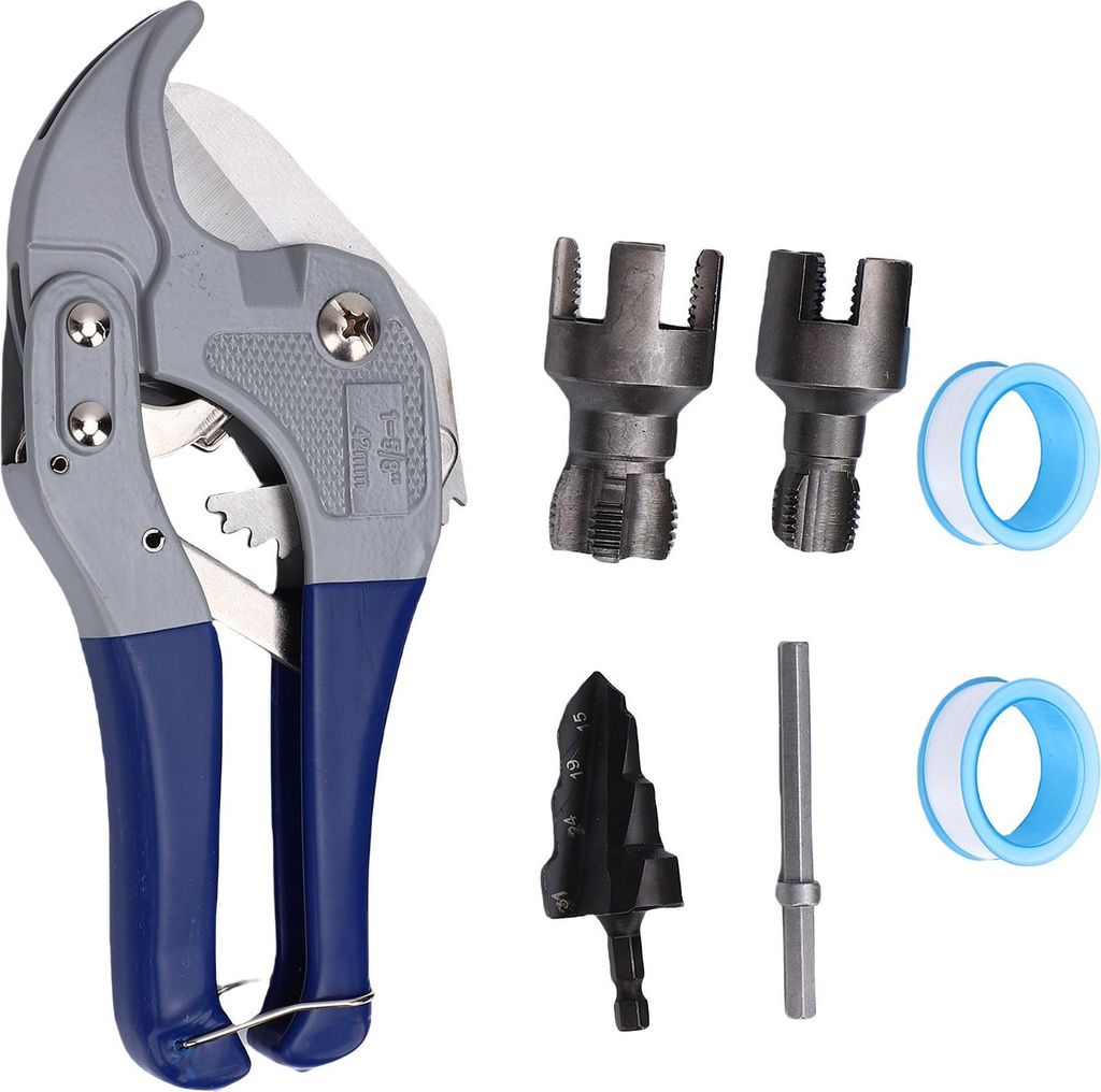 Rohrreparatur-Werkzeugsatz 1/2 3/4 Zoll Innen- und Außenrohrgewindebohrer mit Schneidwerkzeug PTFE-Band für Rohre DN15 DN20