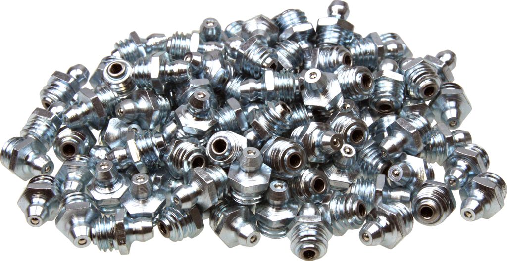 10 x Kegel-Schmiernippel (Fettnippel H1 Form A 0° gerade M10 x 1.5) verzinkt