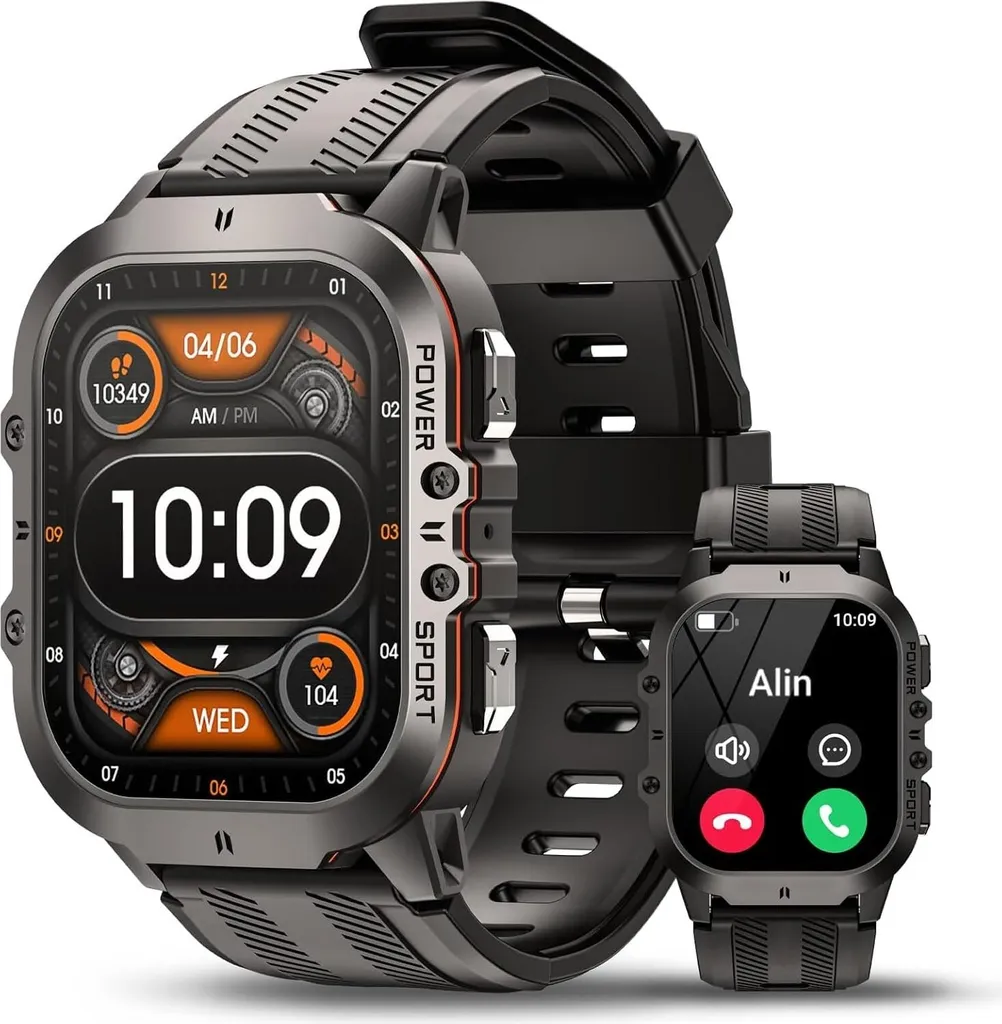 Smartwatch Uomo AMOLED 1.96 Pollici - Chiamate, Sport e Salute IP68