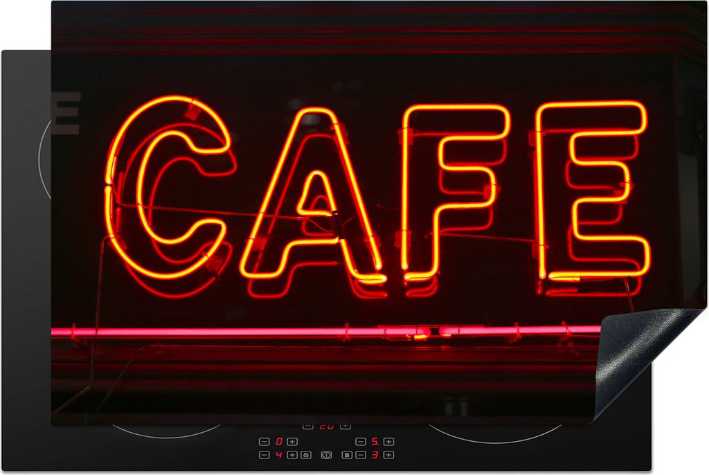 KitchenYeah Herdabdeckplatte Zitate - Cafe - Dunkelheit , 81x52cm, Küche Deko, Glaskeramikkochfeld Herdabdeckung, Abdeckplatte fùr Kochfeld