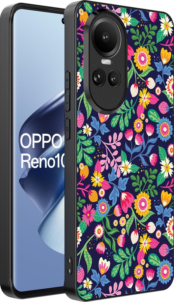 Smartphonica Handyhülle Geeignet für Oppo Reno 10 / 10 Pro mit Blumendruck - TPU-Rückseite Fall Blumendesign