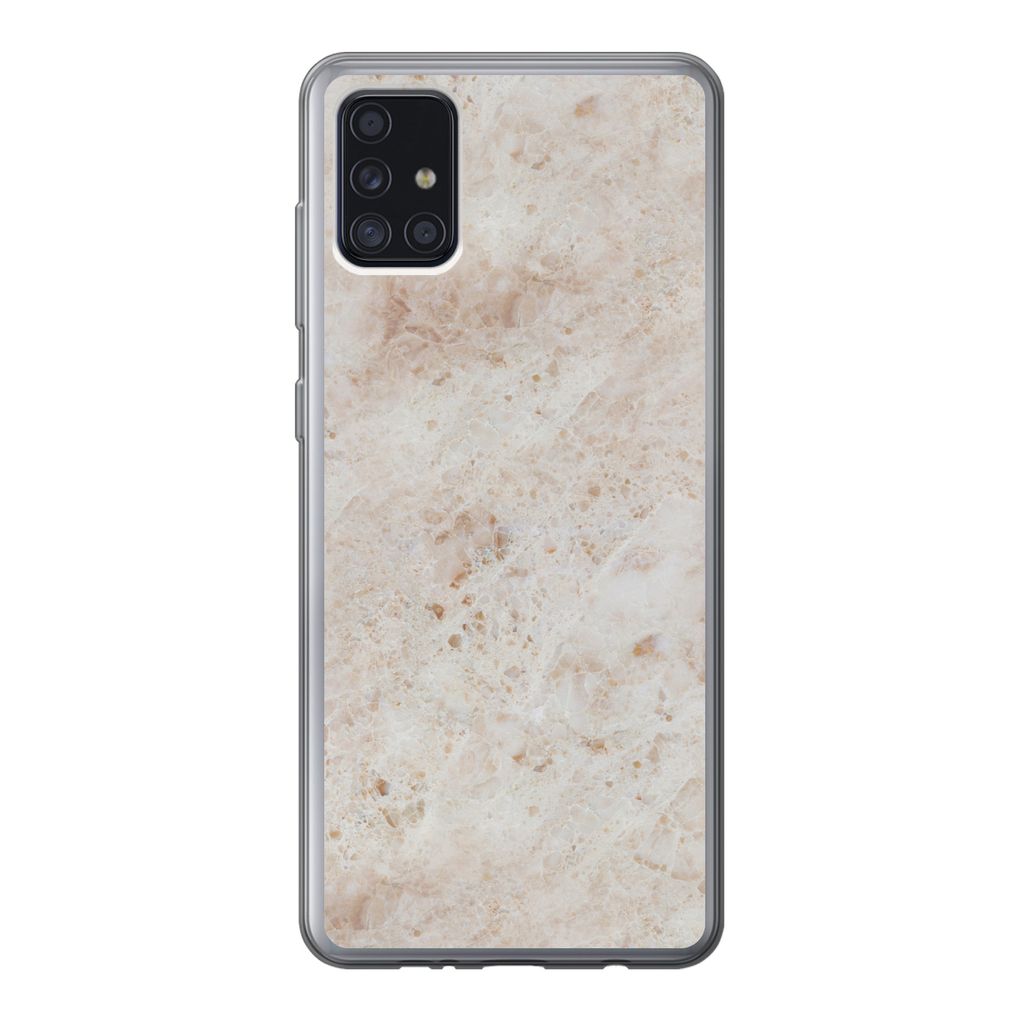 MuchoWow Handyhülle Schutzhülle Hülle für Samsung Galaxy A52 5G Marmor - Muster - Braun Silikon Softcase Handy Hülle - Umschlag