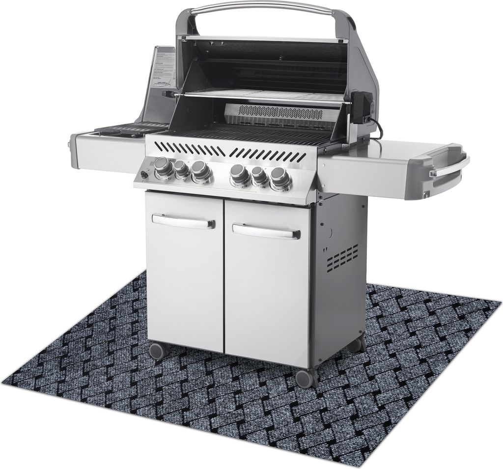 VECTRA 902 Grillschutzmatte für Terrasse, draussen – hellgrau Grau 140x200 cm