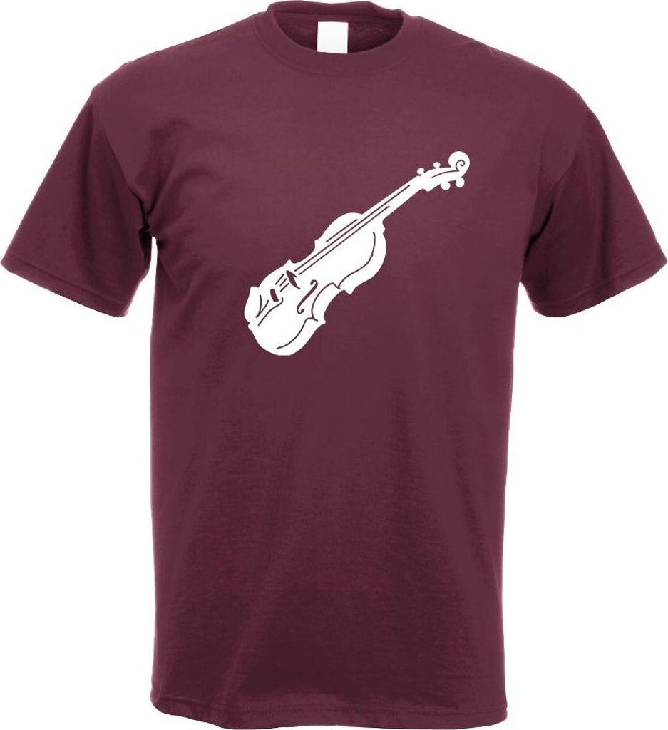 Kiwistar - T-Shirt - Burgund - Geige - Violine - Musik Motiv Bedruckt Funshirt Design Print - mit Motiv Bedruckt - Funshirt Design - Sport - Freize...