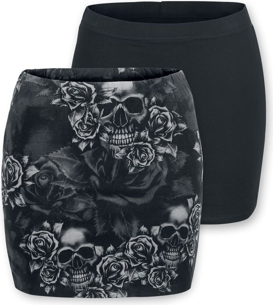 Black Premium by EMP Damen schwarzer und grauer Rock im Produktbild 