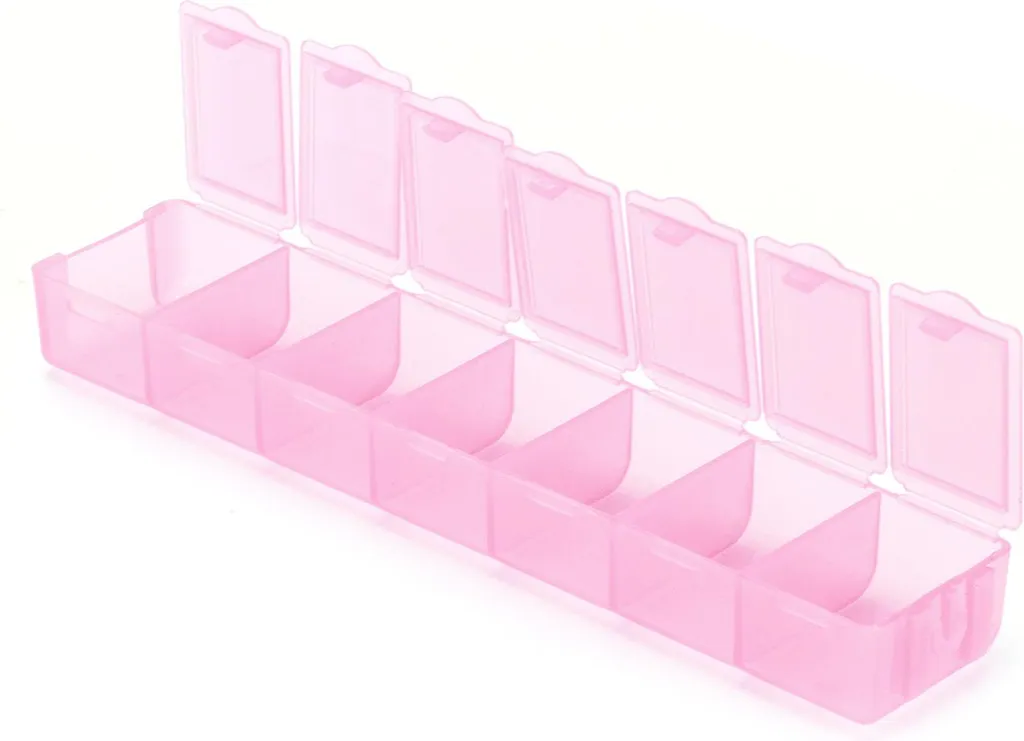 Contenitore Plastica 7 Scomparti Rosa: Organizer Viaggio e Pittura