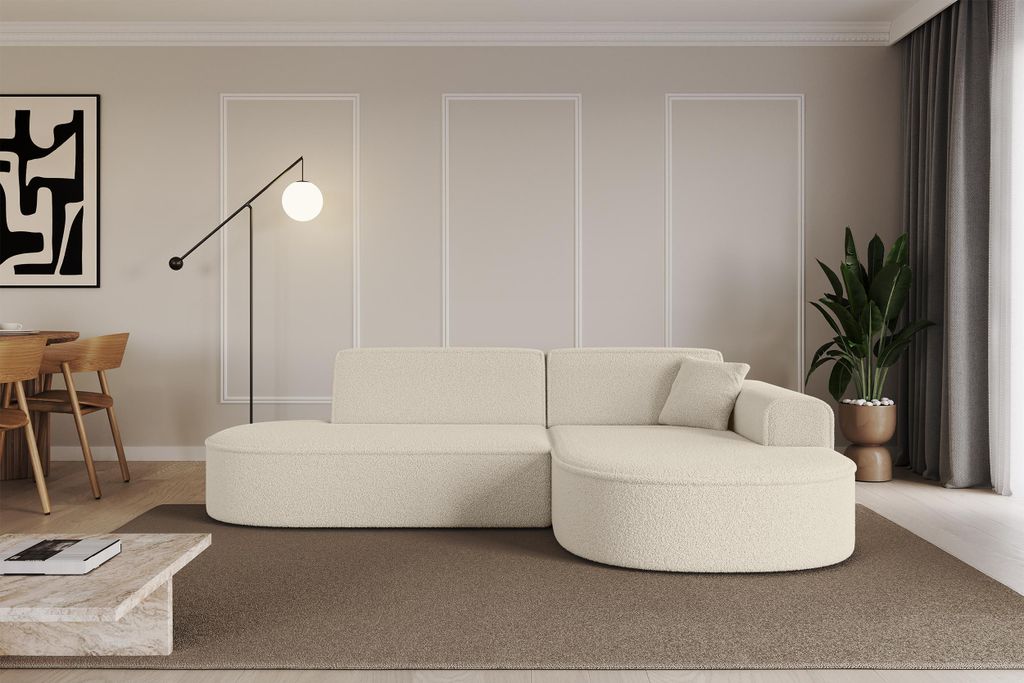 ALTDECOR Ecksofa in L-Form MARI-L1 - 243x171x79,5 cm Beige - Corner Sofa Bett Eckcouch Couch Wohnlandschaft Cauchsofa