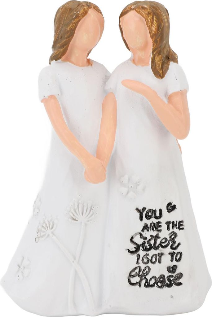 Friend Statue You Are The Sister I Got to Choose Ornament Friendship Figurine for Holiday Present and Desk Decoration
