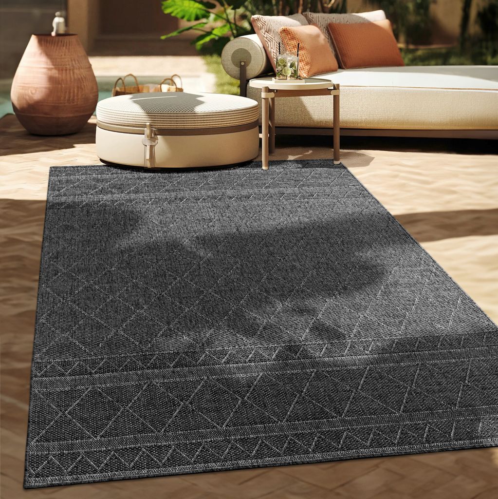 Outdoor Teppich Flachgewebe modern Boho Ethno wetterfest Produktbild 1